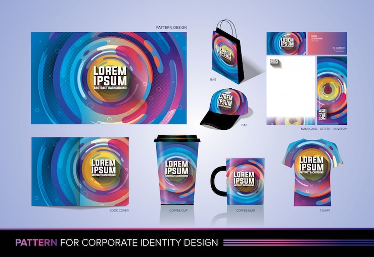 Vector diseño de patrones de identidad corporativa