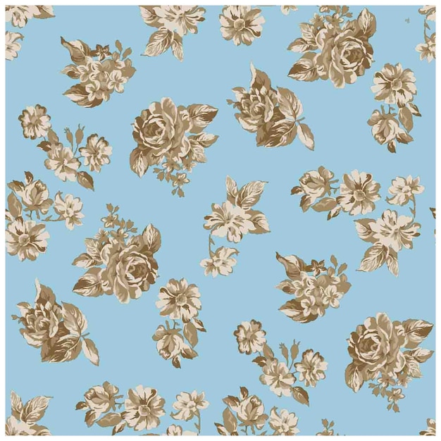 Diseño de patrones de impresión textil digital rotativa sin costuras de fondo y recubrimiento floral