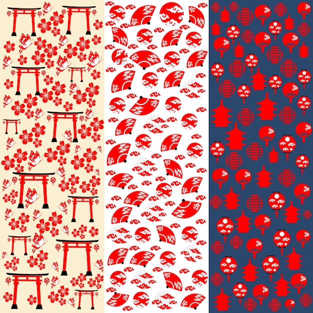 Diseño de patrones japoneses tradicionales para embalaje y portada de libro o tarjeta flash, un diseño simple