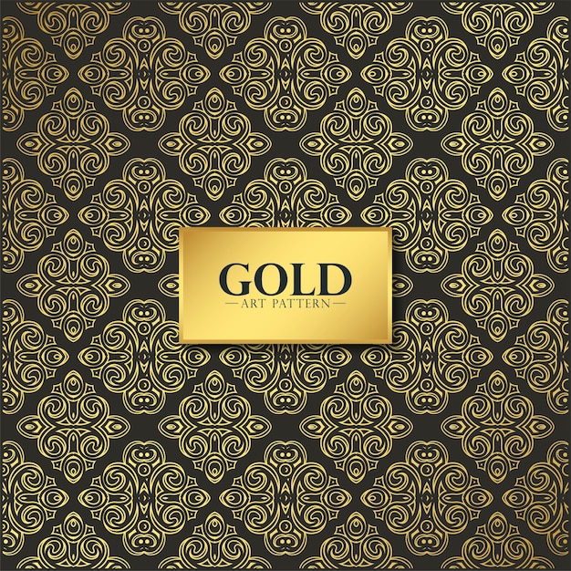 Diseño de patrones de línea de arte de oro de lujo
