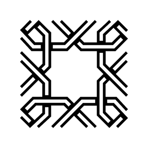 Diseño de patrones minimalistas geométricos de mandala en blanco y negro