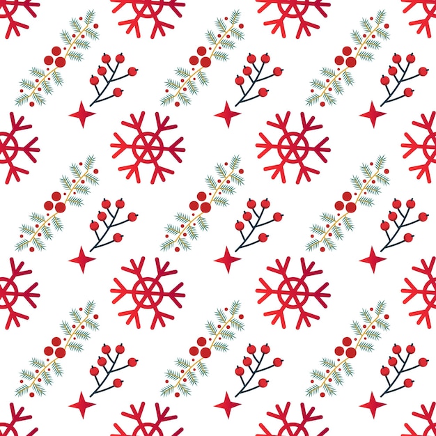Diseño de patrones de Navidad planos dibujados a mano por vectores libres
