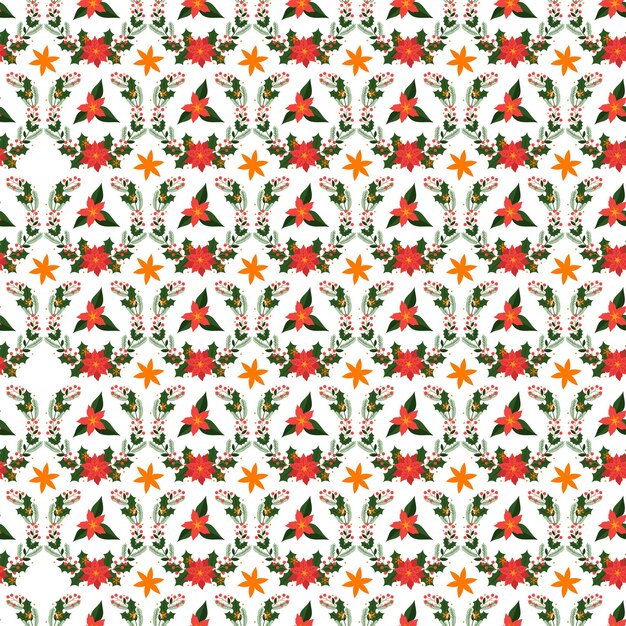 Diseño de patrones de Navidad planos vectoriales gratuitos