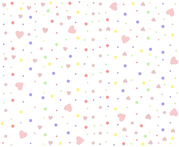 Diseño de patrones de puntos de corazón de colores para la decoración Ilustración vectorial de papel de envoltura
