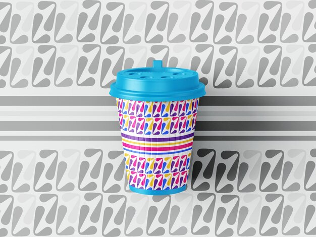 Vector diseño de patrones de tazas de papel de café