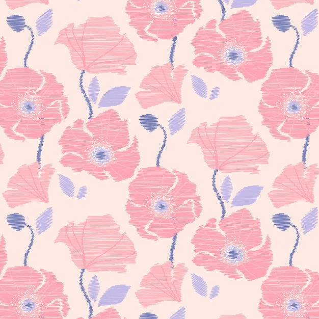 Diseño de patrones de tela dibujados a mano