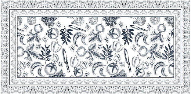Vector diseño de patrones textiles de dupatta