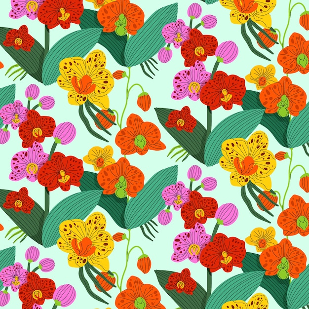 Diseño de patrones tropicales dibujados a mano