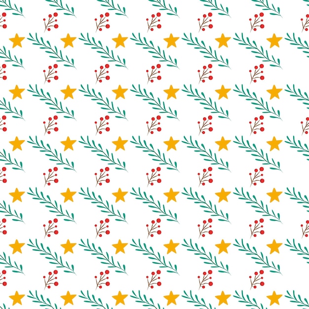 Diseño de patrones vectoriales sin costuras de las bayas de invierno de Navidad