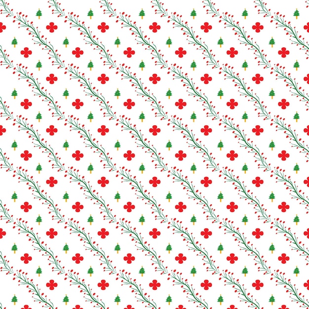 Diseño de patrones vectoriales sin costuras de las bayas de invierno de Navidad