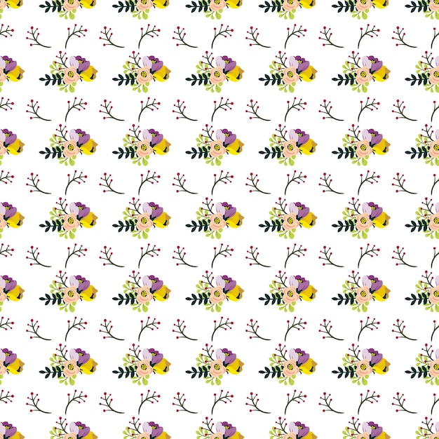 Diseño de patrones vectoriales sin costuras para celebrar las flores