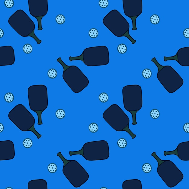 Diseño de patrones vectoriales sin costuras coloridos de pickleball