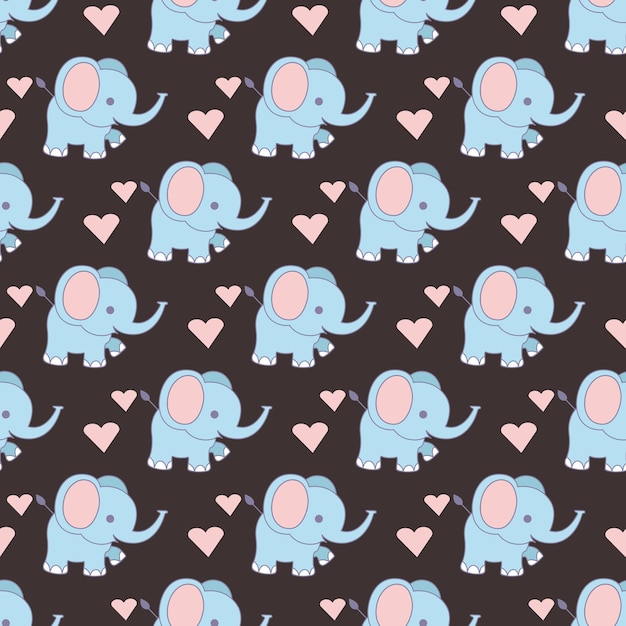 Diseño de patrones vectoriales sin costuras de Elephant Companions
