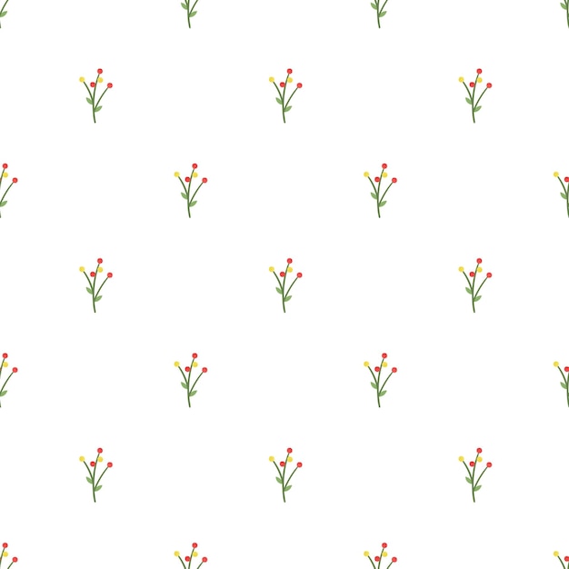 Diseño de patrones vectoriales sin costuras florales de invierno