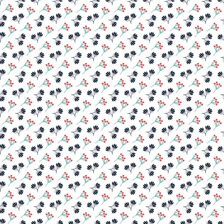 Diseño de patrones vectoriales sin costuras florales de invierno