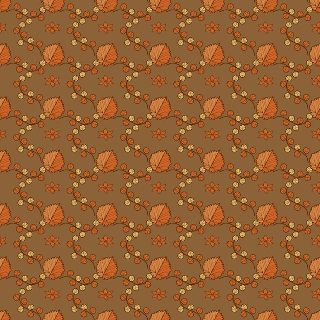 Diseño de patrones vectoriales sin costuras de flores de otoño