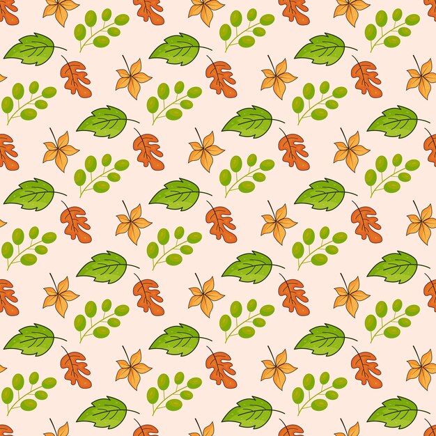 Diseño de patrones vectoriales sin costuras de las hojas de la rama