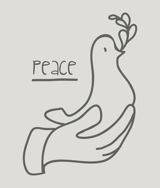 Diseño de la paz sobre fondo gris ilustración vectorial