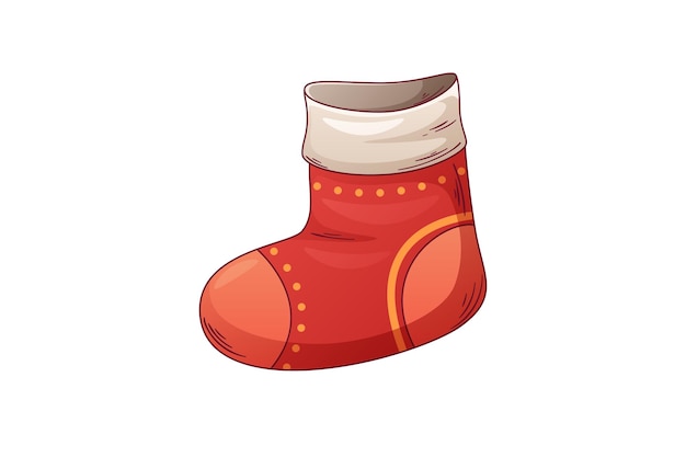 Diseño de la pegatina de calcetín rojo de Navidad