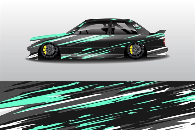 Diseño de pegatina de coche vector gráfico grunge líneas abstractas diseño de kit de fondo de carreras para carreras ca