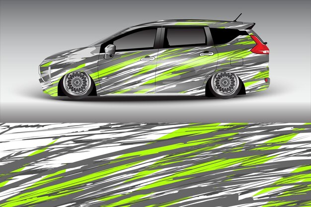Diseño de pegatina de coche vectorial Diseño de kit de fondo de carreras de línea abstracta gráfica para camper de vehículo
