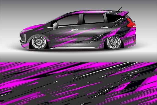 Diseño de pegatina de coche vectorial Diseño de kit de fondo de carreras de línea abstracta gráfica para camper de vehículo
