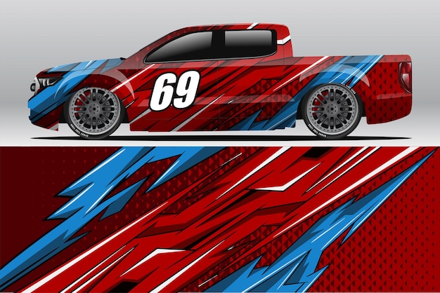 Diseño de pegatina de envoltura de coche de carrera abstracta y fondo deportivo para uso diario librea de carreras o vinilo de coche