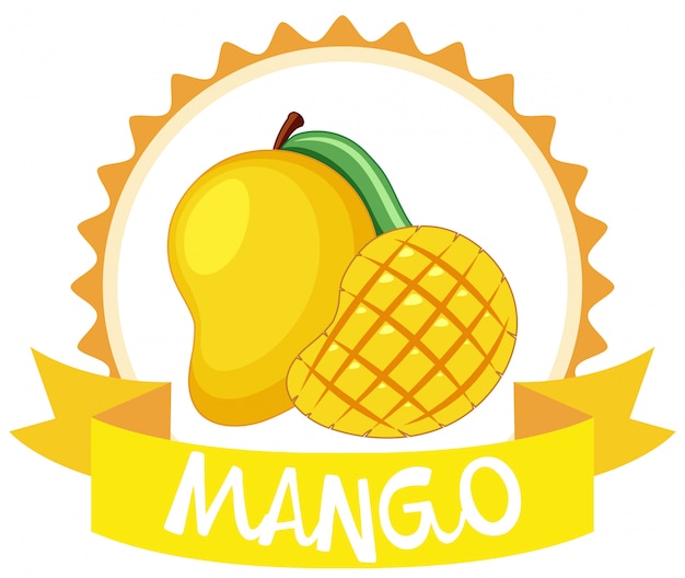 Vector diseño de pegatina con mango fresco