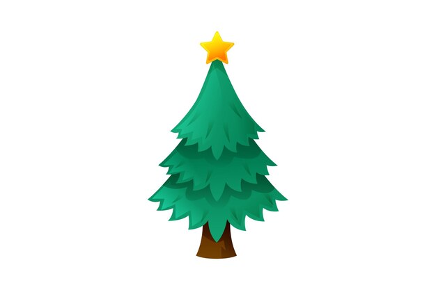 Diseño de la pegatina navideña del árbol de abeto