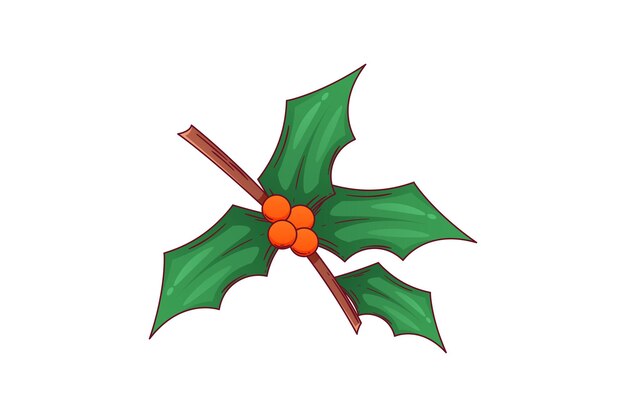 Diseño de la pegatina navideña de Holly Berry