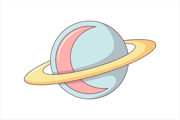 Diseño de la pegatina plana de la fortuna de Saturno