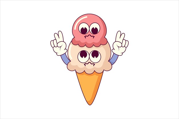 Diseño de una pegatina plana de helado lindo