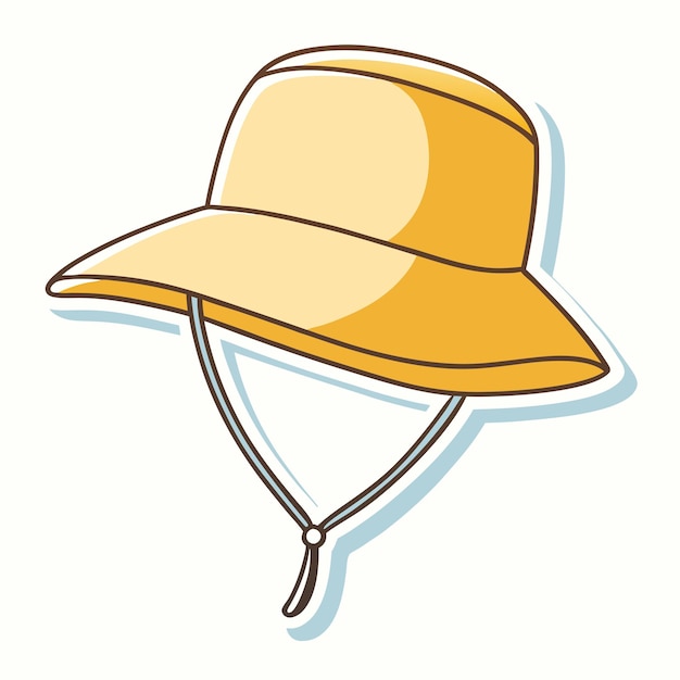 Diseño de pegatina con sombrero de cubo amarillo 13