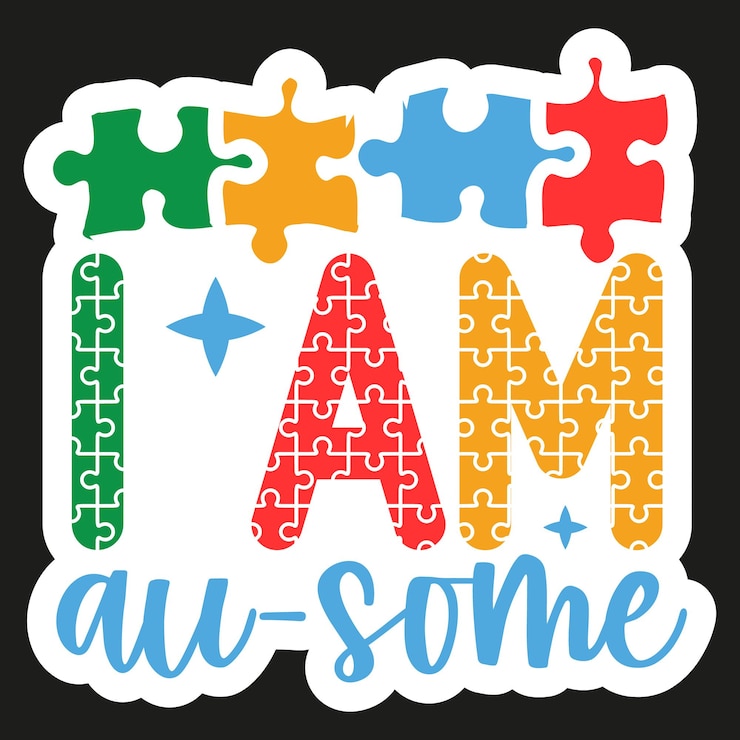 Vector diseño de la pegatina svg para el autismo