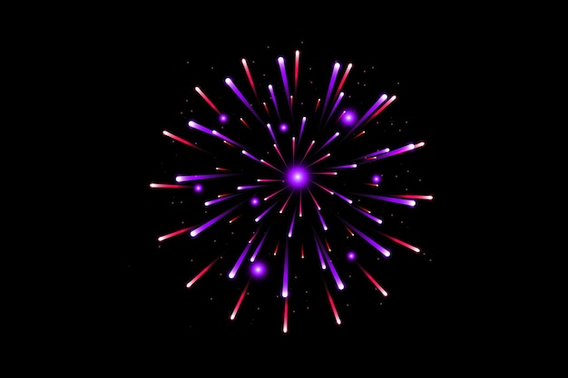 Diseño de pegatinas de Año Nuevo de fuegos artificiales
