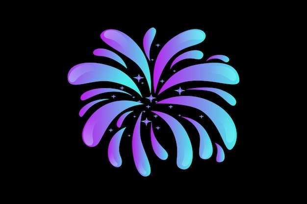 Diseño de pegatinas de Año Nuevo de fuegos artificiales