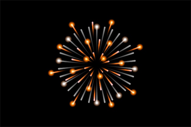 Diseño de pegatinas de Año Nuevo de fuegos artificiales