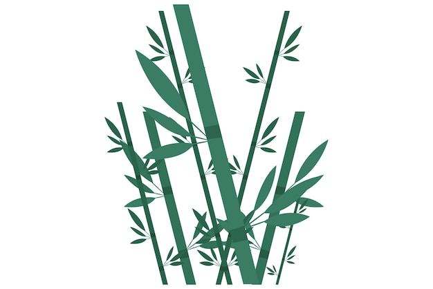 Diseño de pegatinas de bambú de primavera dibujadas a mano