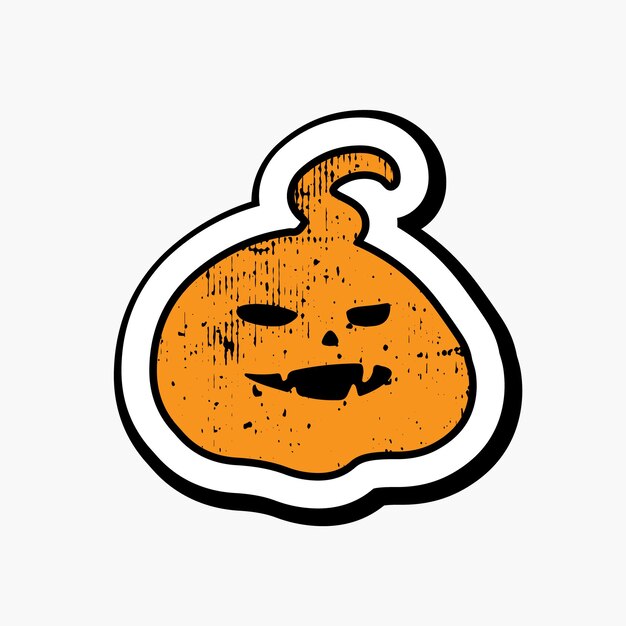 Diseño de pegatinas de calabaza de estilo retro
