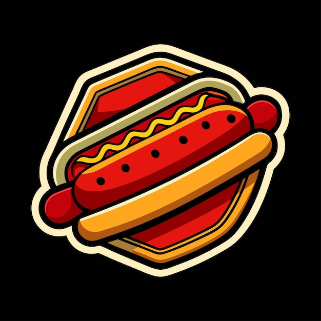 Diseño de pegatinas de comida rápida con perrito caliente