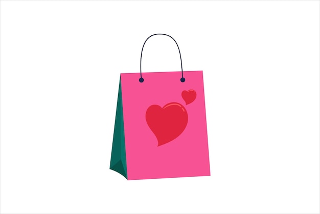 Diseño de pegatinas para el día de San Valentín en bolsas de papel