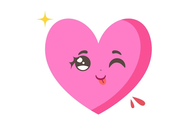 Diseño de pegatinas divertidas de corazón lindo