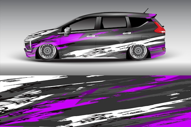 Diseño de pegatinas de envoltura de coches de carreras abstractos