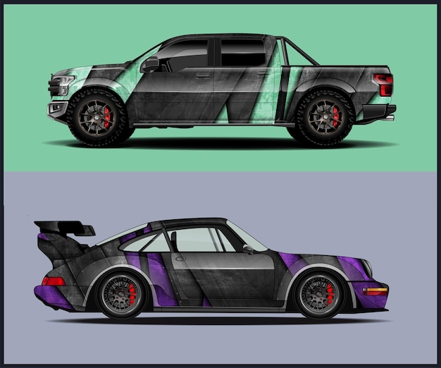 diseño de pegatinas de envoltura de vinilo para vehículos gráficos vectoriales para envoltura de automóviles