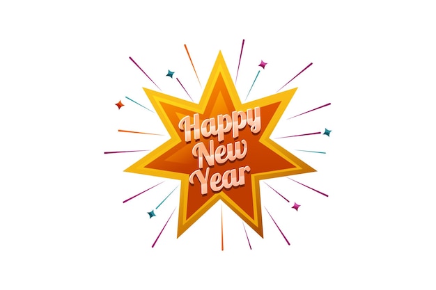 Diseño de pegatinas de Feliz Año Nuevo