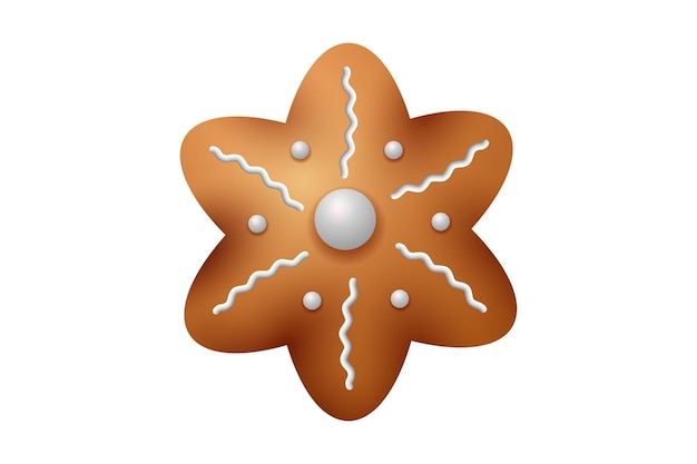 Diseño de pegatinas de flores de Navidad de pan de jengibre
