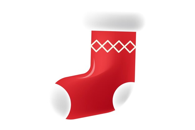 Diseño de pegatinas navideñas de calcetín rojo