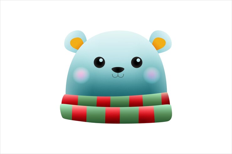 Vector diseño de pegatinas de oso de navidad