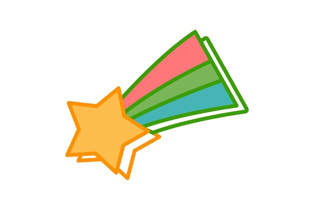 Diseño de pegatinas planas de decoración de estrellas