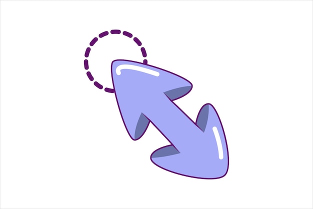 Diseño de pegatinas planas con flecha de ratón